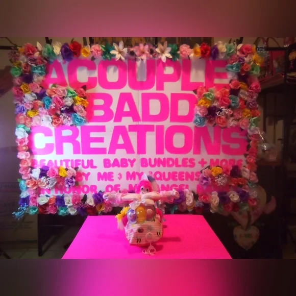 ((SOLD)) #150👉🏼MOTORCYCLE DIAPER CAKE ("FOR A BABY GIRL") - Picture 2 of 10